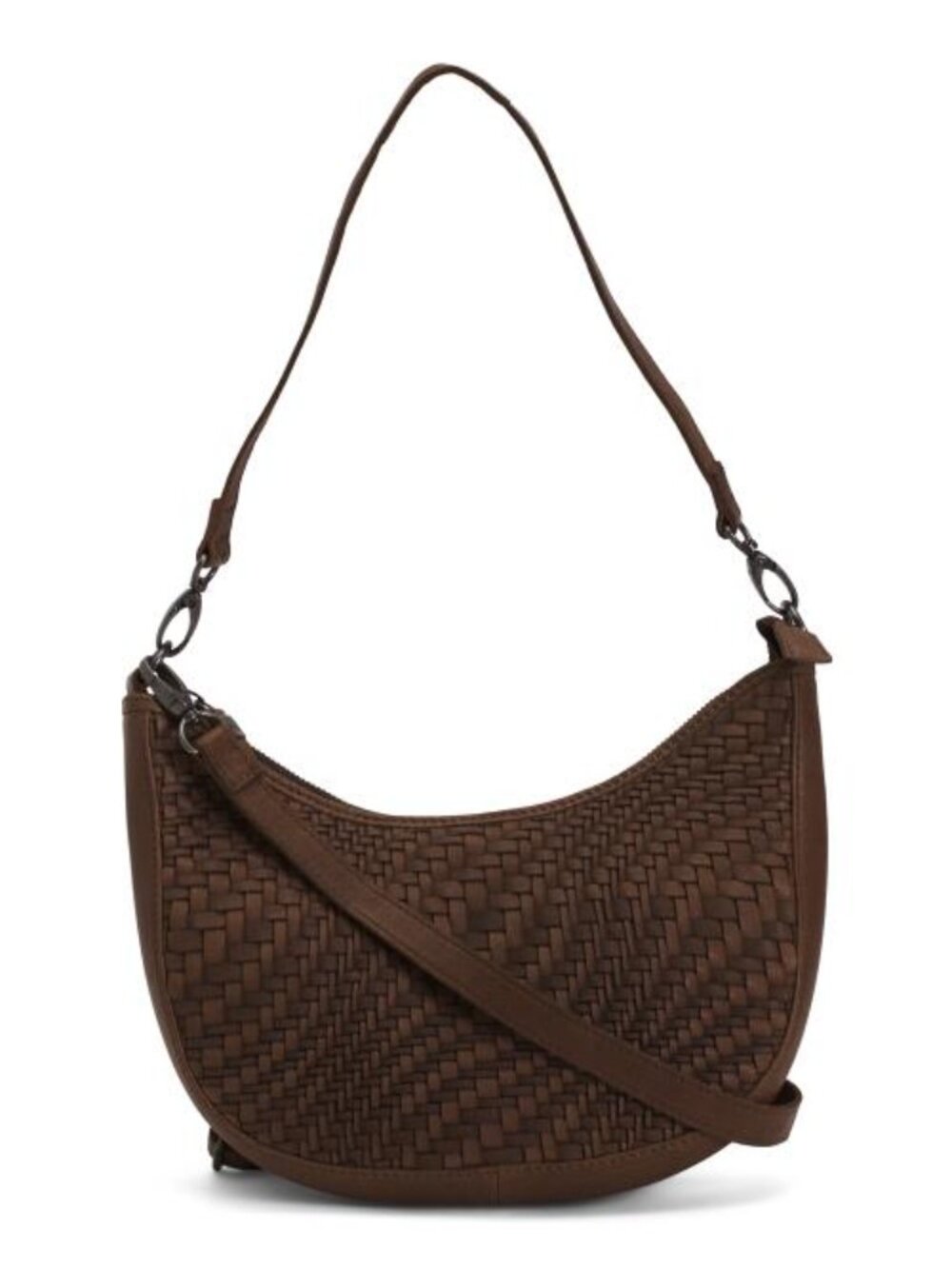 STITCH & HIDE Leather Small Weave Shoulder Bag